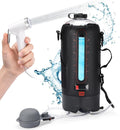 HappyPo Camping Shower - Portable Camping Solar Shower Pump- Shower Bag with Pressure Foot Pump with Temperature Indicator - Camp Water Equipment for Road Travel