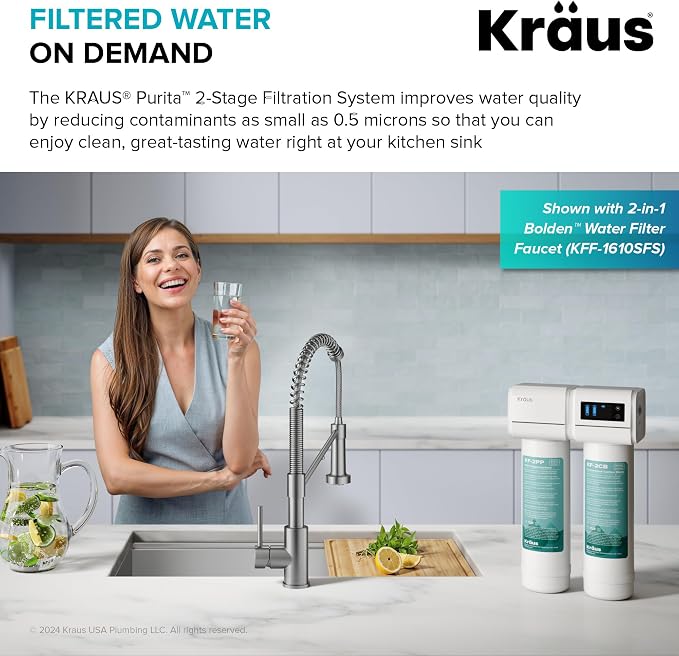 KRAUS Purita 2-Stage Under Sink Water Filtration System - Image 3