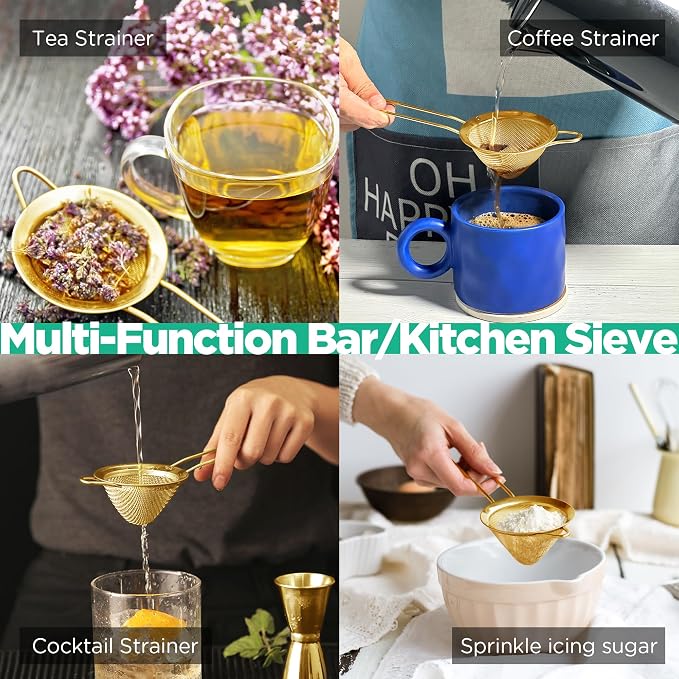 Homestia Fine Mesh Strainer for Kitchen, 304 Stainless Steel Cocktail Sieve - Image 6