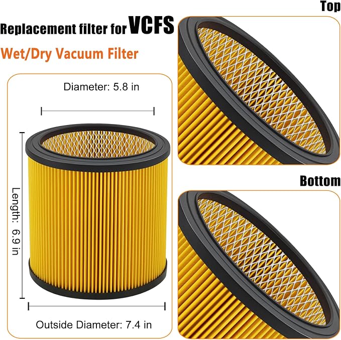 Replacement Filter for Vacmaster 5-20 Gallon/Hart Shop Vacuum 5-17 Gallon - Image 2