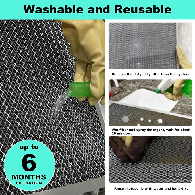 20x25x1 Reusable Air Filter, Washable Filter, Electrostatic, MERV 8, Lasts a - Image 7