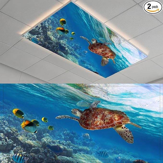 2PCS Sea Turtle Magnetic Fluorescent Light Covers by Unknown