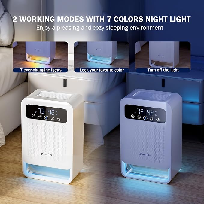 Frizzlife DH80 Air Dehumidifier, 135oz Water Tank W/Purifying Function - Image 5