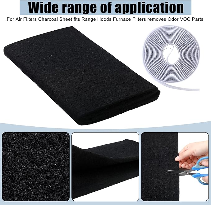 3 Pack Cut to Fit Carbon Pad Pre Filter Roll 16'' x 48'' - Image 3
