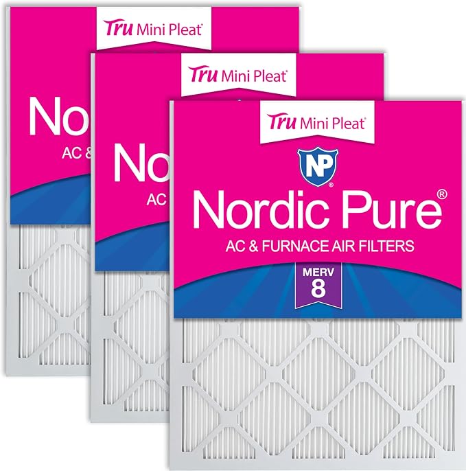 Nordic Pure 14x25x1 Tru Mini Pleat MERV 8 AC Furnace Air Filters by NordicPure