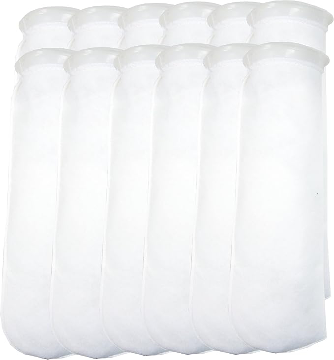 12 Pack - 4 Inch Ring Filter Socks 200 Micron - Aquarium Felt Filter Bags -4 by Encompass+All