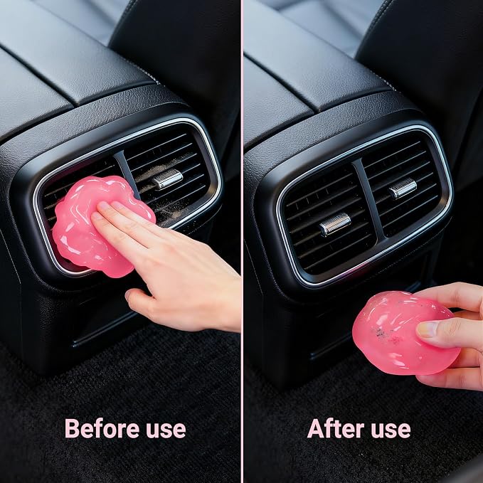 2 Pack Car Cleaning Gel Reusable Auto Slime Cleaner, Rose Scent Dust Cleaning - Image 8