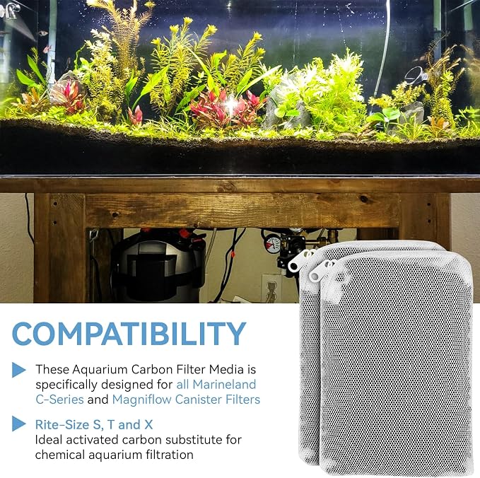 6 Pack Aquarium Activated Carbon Bags, Chemical Aquarium Filter Media, - Image 4
