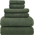YTYC 29x59 Inch Bath Towels Set of 6 Large, Super Soft Lint Free Lightweight Microfiber Shower Towels for Bathroom 80% Polyester (Olive Green, 6 Piece)