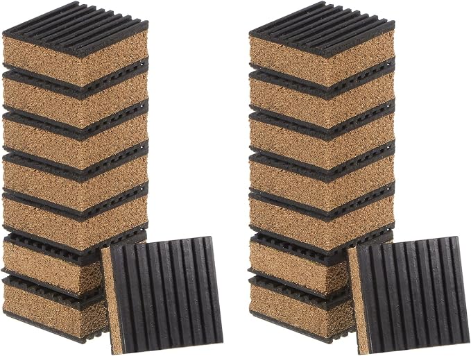 uxcell 16pcs Ribbed Anti-Vibration Isolation Rubber Pads 2" Length x 7/8" Thick by uxcell