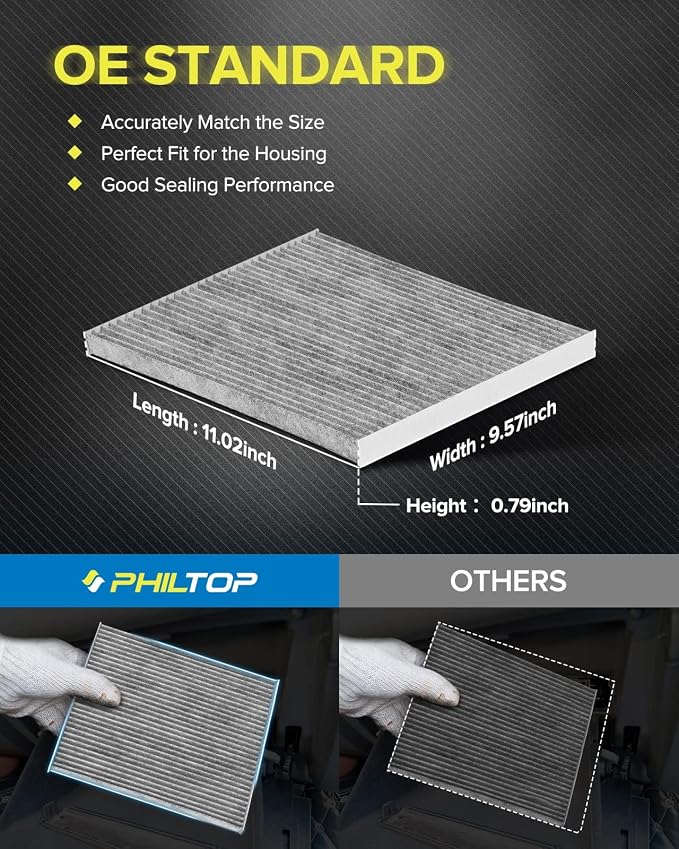 PHILTOP HEPA Cabin Air Filter w/Activated Carbon, Compatible - Image 6