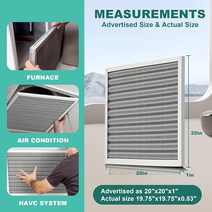 20x20x1 HVAC Furnace Air Filter, Lasts a Lifetime, Washable Reusable - Image 4
