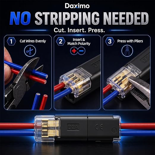 60 PCS Quick Connect Wire Connectors, No Wire Stripping - Image 2