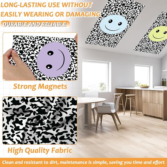 Wiooffen 8 Pcs Smile Face Fluorescent Light Cover - Image 3