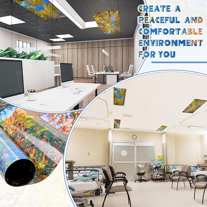 Amylove 4 Pcs Fluorescent Light Covers Classroom Ceiling Panels Light Filters - Image 7