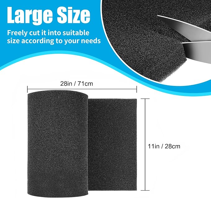 AQUANEAT 2 Pack Aquarium Bio Sponge Filter Media Pad Cut-to-Size Open Cell Foam - Image 2