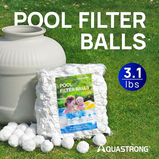 AQUASTRONG Pool Filter Balls for Sand Filters, 3.1 lbs Reusable Pool Sand - Image 2