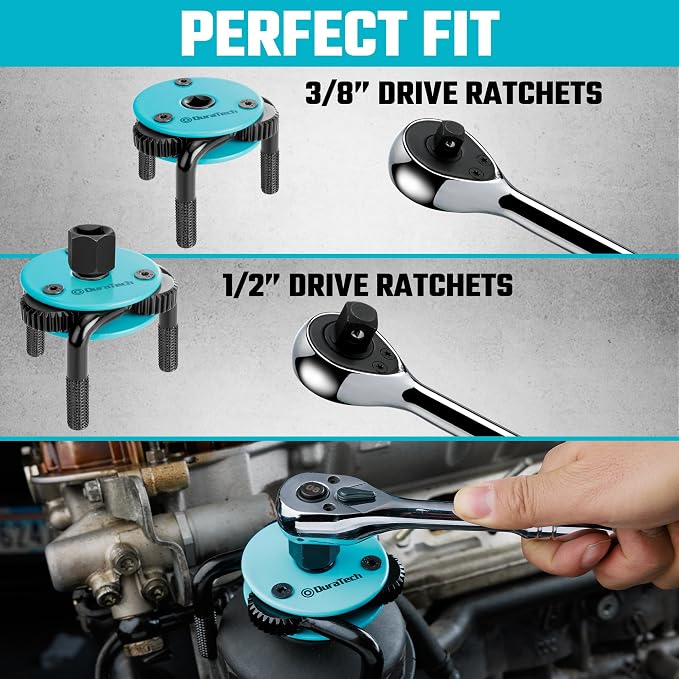 DURATECH Adjustable Oil Filter Wrench, Magnetic 3-Jaw Oil Filter Removal Tool - Image 6