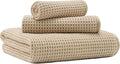 New Microfiber Waffle Bath Towels, 3 Pieces, Oversized, Soft, Absorbent, Fast Drying, Lint Free, Includes Bath, Face and Hand Towels