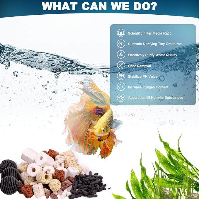 Aquarium Filter Media 12 Species Bio Balls Ceramic Rings Activated Carbon - Image 3