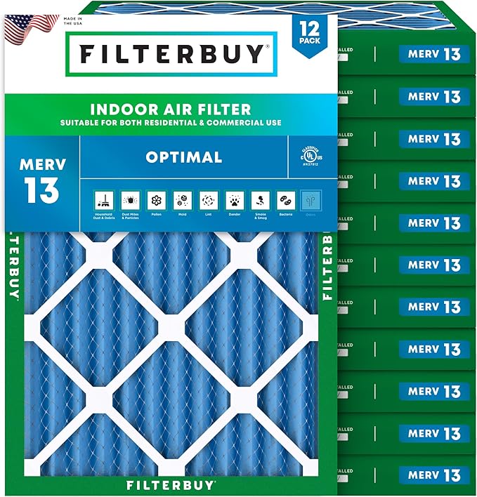 Filterbuy 30x36x2 Air Filter MERV 13 Optimal Smoke & Allergy Defense, by Filterbuy