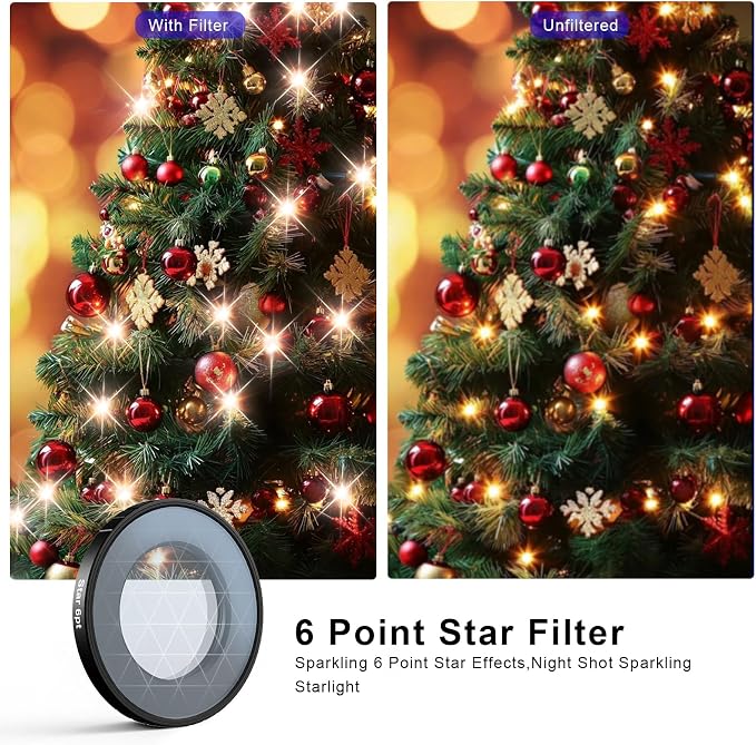 Haoge Star Filter for Insta360 GO Ultra, 6 Points Starlight Twinkle Starburst - Image 2