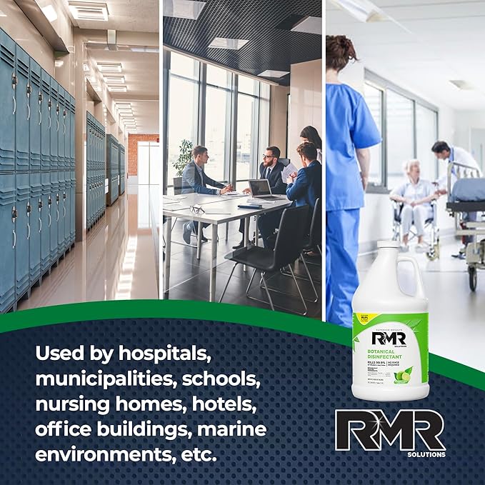 RMR Brands Botanical Disinfectant and Cleaner, Kills 99% of Household Bacteria and Viruses, EPA Registered, Gallon, 4 Pack