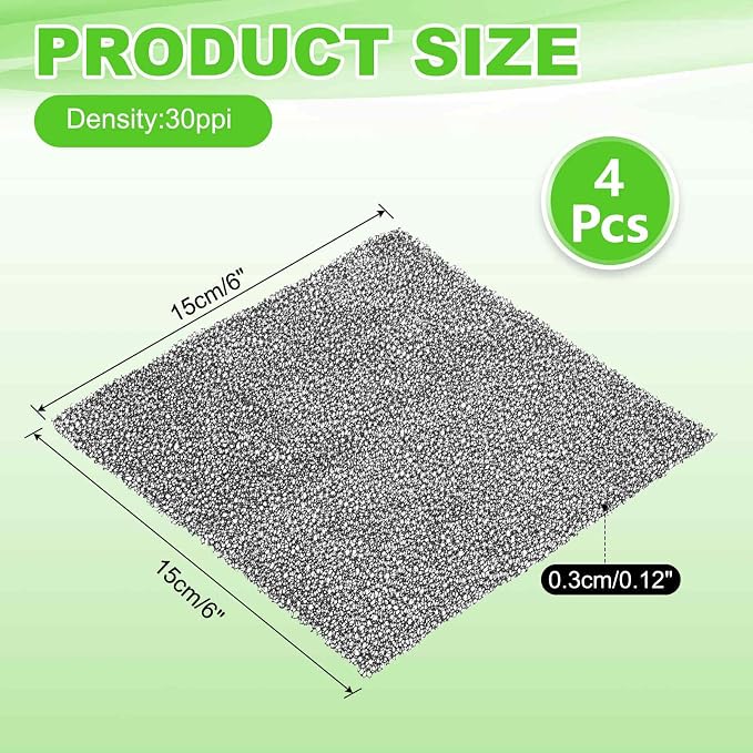 Fan Replacement Filters 4 Pcs Fan Filter Foam Sponge - Image 2
