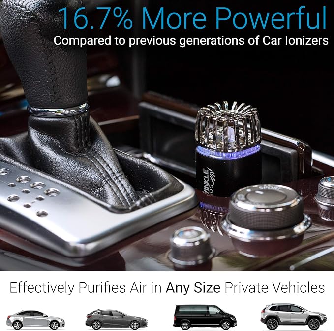 Car Air Purifier Ionizer - 12V Plug-in Ionic Anti-Microbial Car Deodorizer - - Image 4