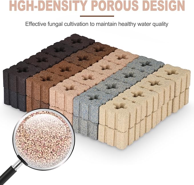 RealPlus Aquarium Filter Media 40pcs Bio Ceramic Brick - Image 2