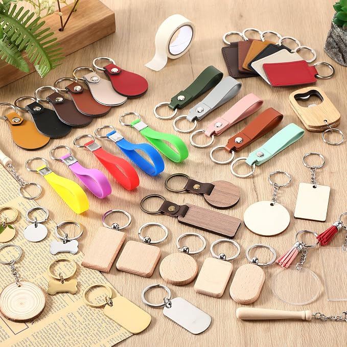 Tondiamo 122 Pcs Laser Engraving Blanks Keychains Bulk Laser Cutting Engraving - Image 4