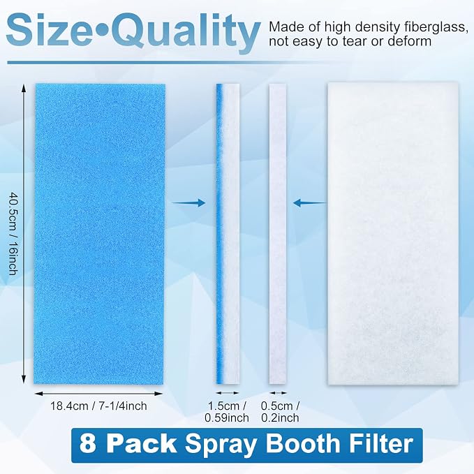 Nuenen 8 Pieces Paint Booth Filter Airbrush Booth Filter Spray Airbrush Spray - Image 2