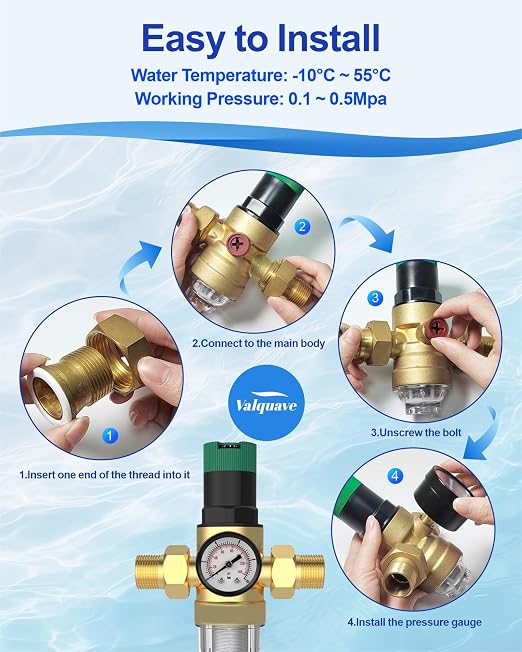 Spin Down Sediment Filter with Water Pressure Regulator, 2 in 1 Whole House - Image 6