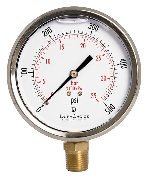 4" Oil Filled Pressure Gauge by DirectMaterial