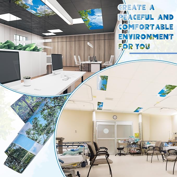 Amylove 4 Pcs Fluorescent Light Covers Classroom Ceiling Panels Light Filters - Image 6