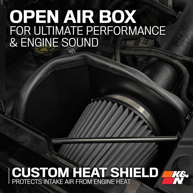 K&N Cold Air Intake System: Dry-Flow Air Filter, Increase Performance & Towing: - Image 6