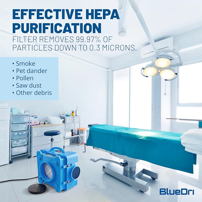 BlueDri Air Shield 550 HEPA Air Scrubber, Water Damage Restoration Equipment - Image 3