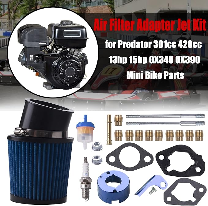 Air Filter Adapter Jet Kit for Predator 301cc 420cc 11hp 13hp 15hp GX340 GX390 - Image 6