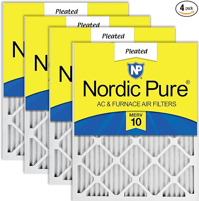 Nordic Pure 12x20x1 Pleated MERV 10 Air Filters 4 Pack by NordicPure