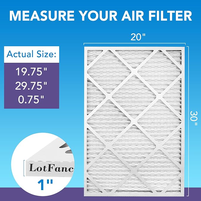 LotFancy 20x30x1 Air Filter MERV 11 6-Pack, Electrostatic Pleated AC Furnace - Image 2