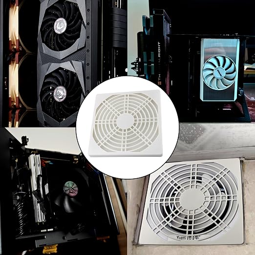 4 Pcs 120mm White Square Plastic Cooling Fan Filter Cover, Dust Screen - Image 5