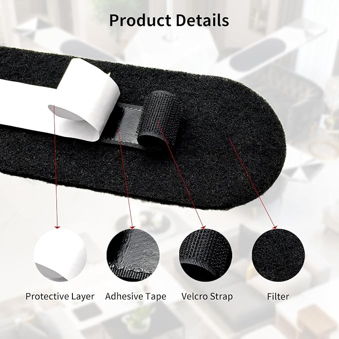40 Pack Ceiling Fan Filters for Blades, Dust Catcher Activated Coconut Carbon - Image 6
