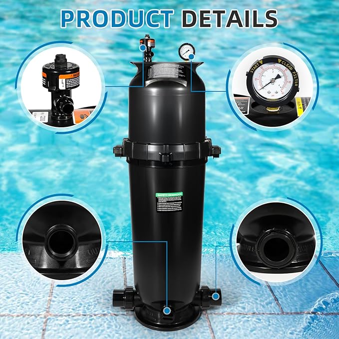 W3C17502 Swimming Pool Plus Cartridge Filter Assembly 200 Sq Ft, 150 GPM - Image 3
