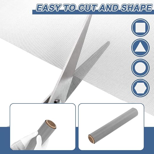 uxcell 50 Mesh 118" x 12" Woven Wire Mesh, 304 Stainless Steel Air Vent Filter - Image 4