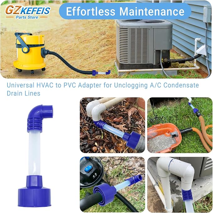 AC Drain Line Cleaner Tool, Universal HVAC to PVC Adapter - Image 5