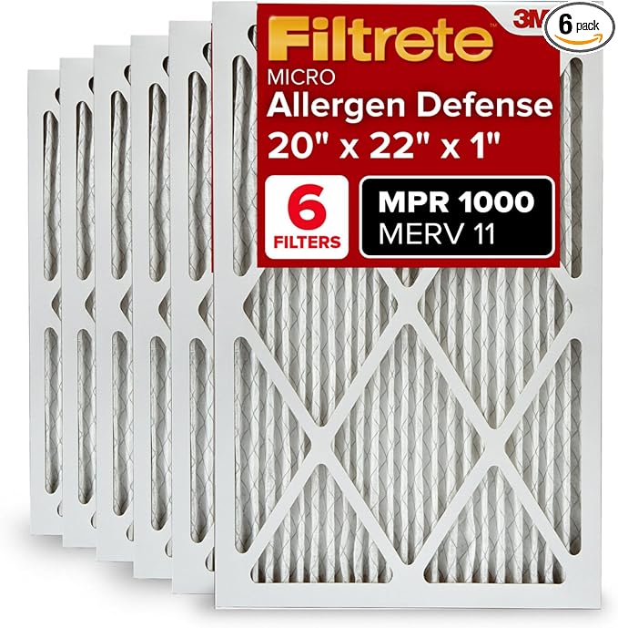 Filtrete 20x22x1 AC Furnace Air Filter, MERV 11, MPR 1000, Micro Allergen by Filtrete