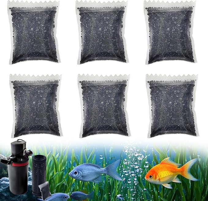 xcivi 6PCS Carbon Filter Media for Aquariums, Premium Activated Carbon by xcivi