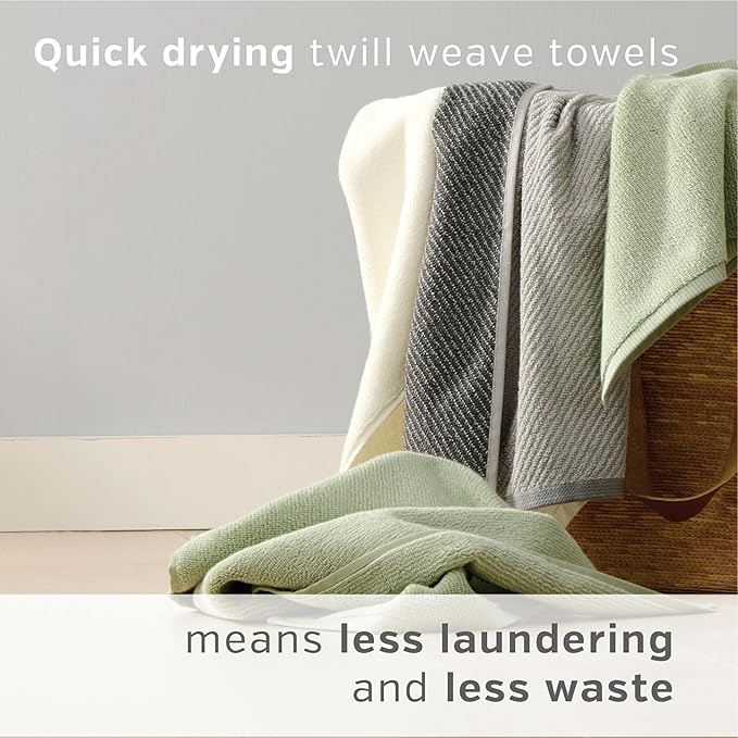 Wellbe 4-Piece Towel Set - Quick Dry, Absorbent, Soft, 2 Bath, 2 Hand, White