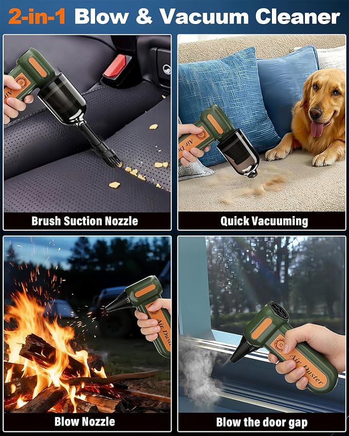 Powerful 2-in-1 Compressed Air Duster & Handheld Car Vacuum Cleaner - Image 5