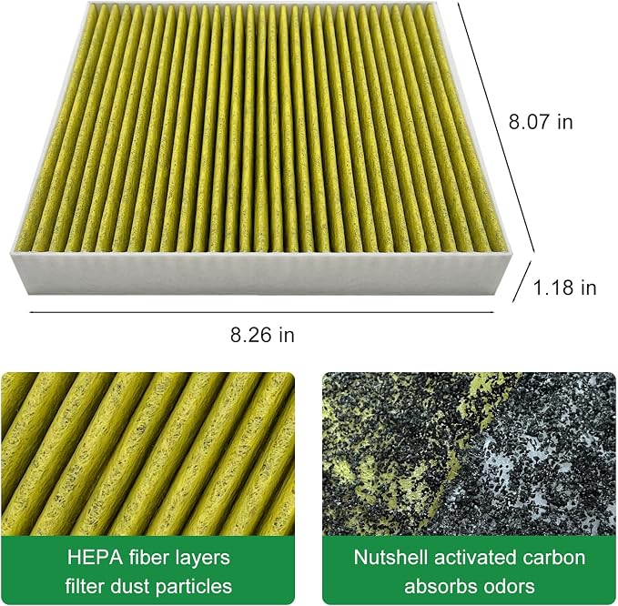 2PCS Cabin Engine Air Filter Kits Fits - Image 4